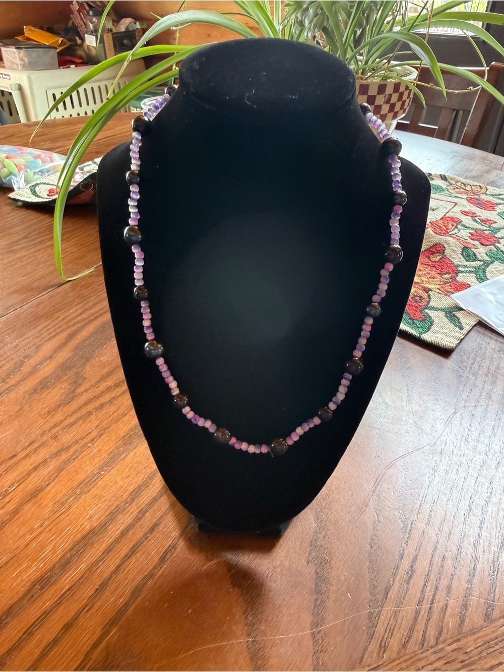 Handmade Purple Beaded Necklace